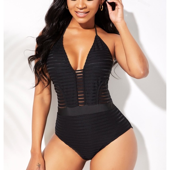 NWOT Black one piece swimsuit - Picture 1 of 3
